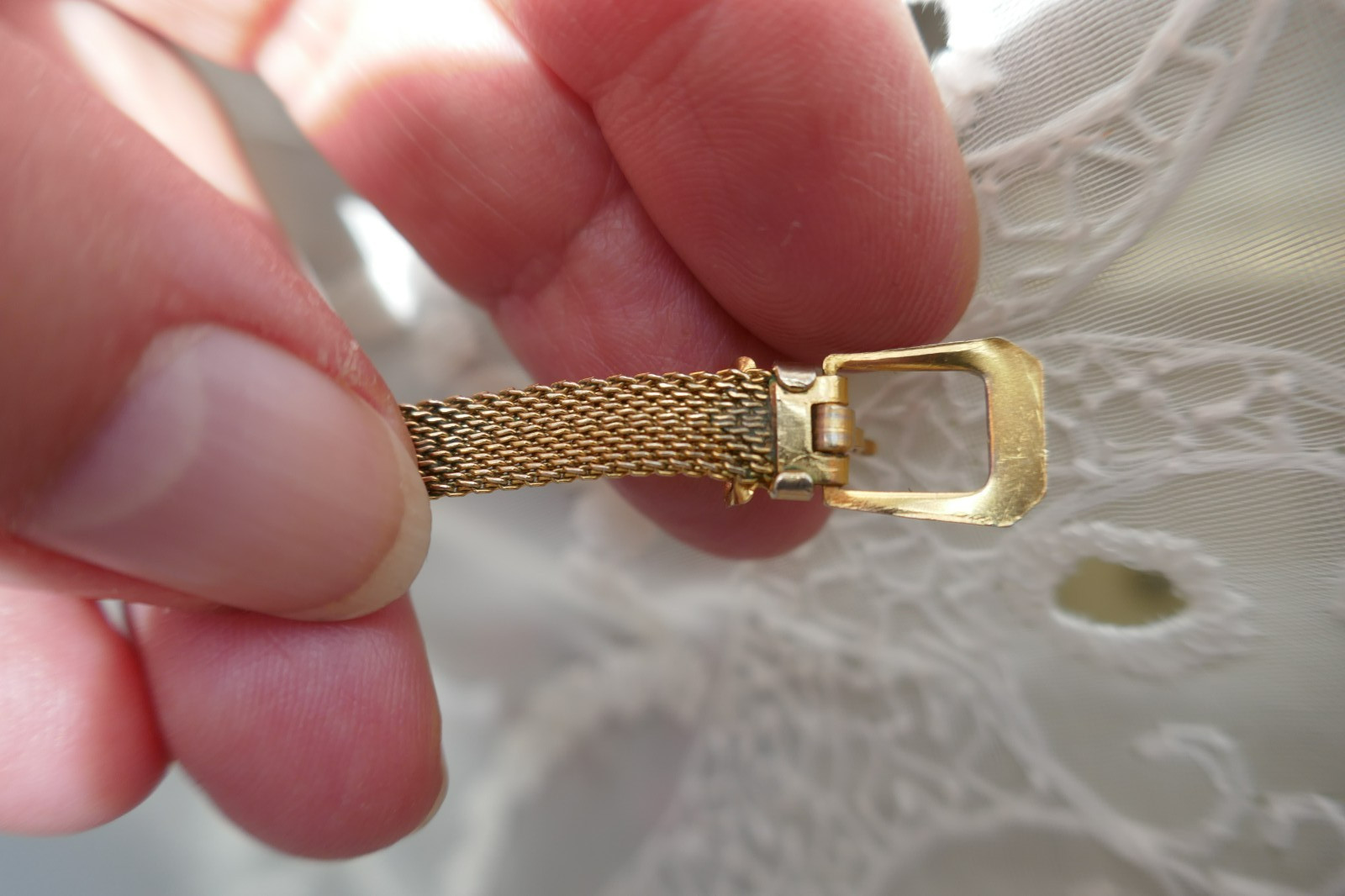 VTG GT Belt Buckle Mesh Chain Adjustable 15″ Total Length Choker Necklace 1/4″ W