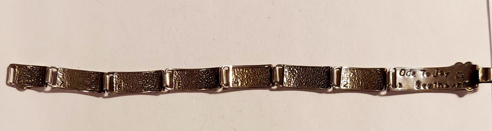Sterling Silver Shube Dakota West Ode to Joy Beethoven Music Notes Bracelet 7″