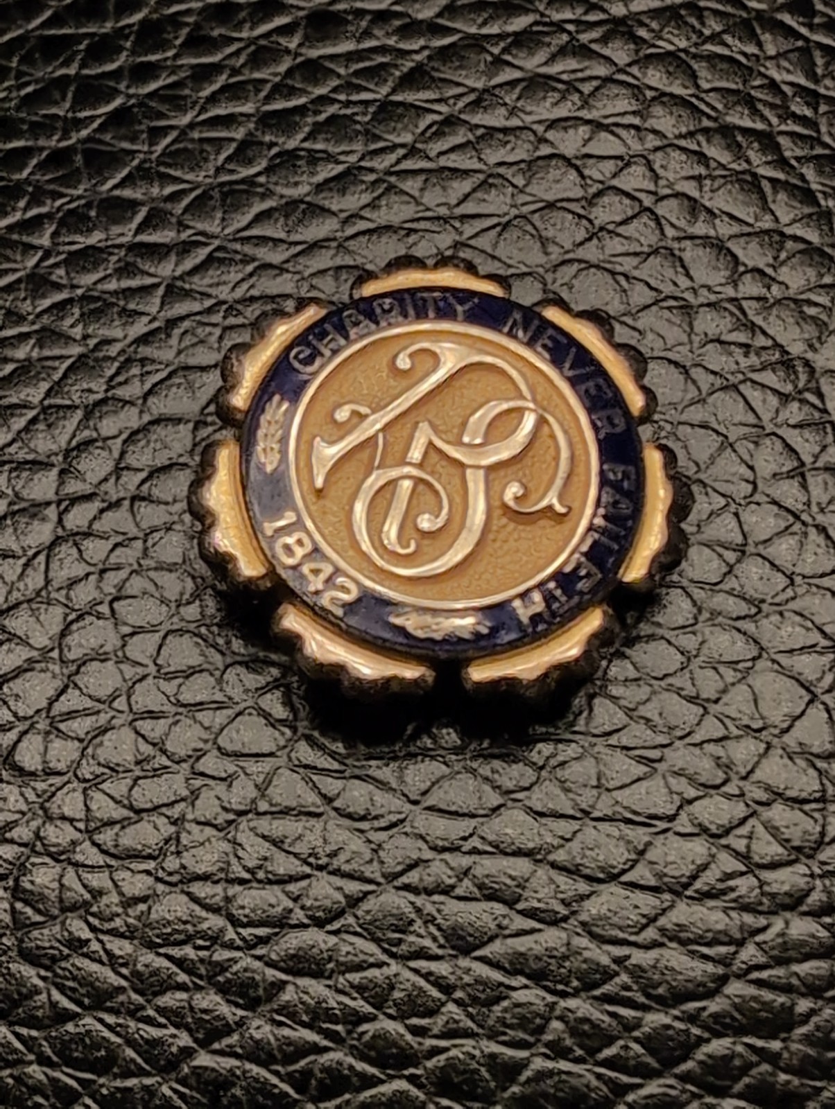 Gold Filled LDS Mormon Relief Society Charity Never Faileth Lapel Pin 1/10 12k