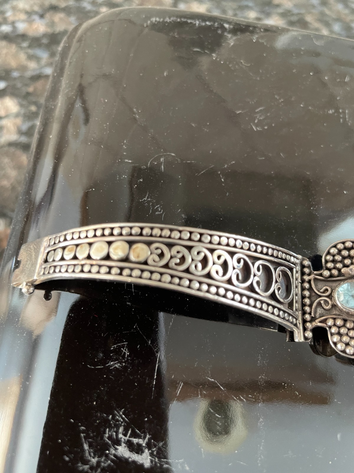 Vintage Style Sterling Silver Multi-gemstone Bracelet Victorian Revival Design