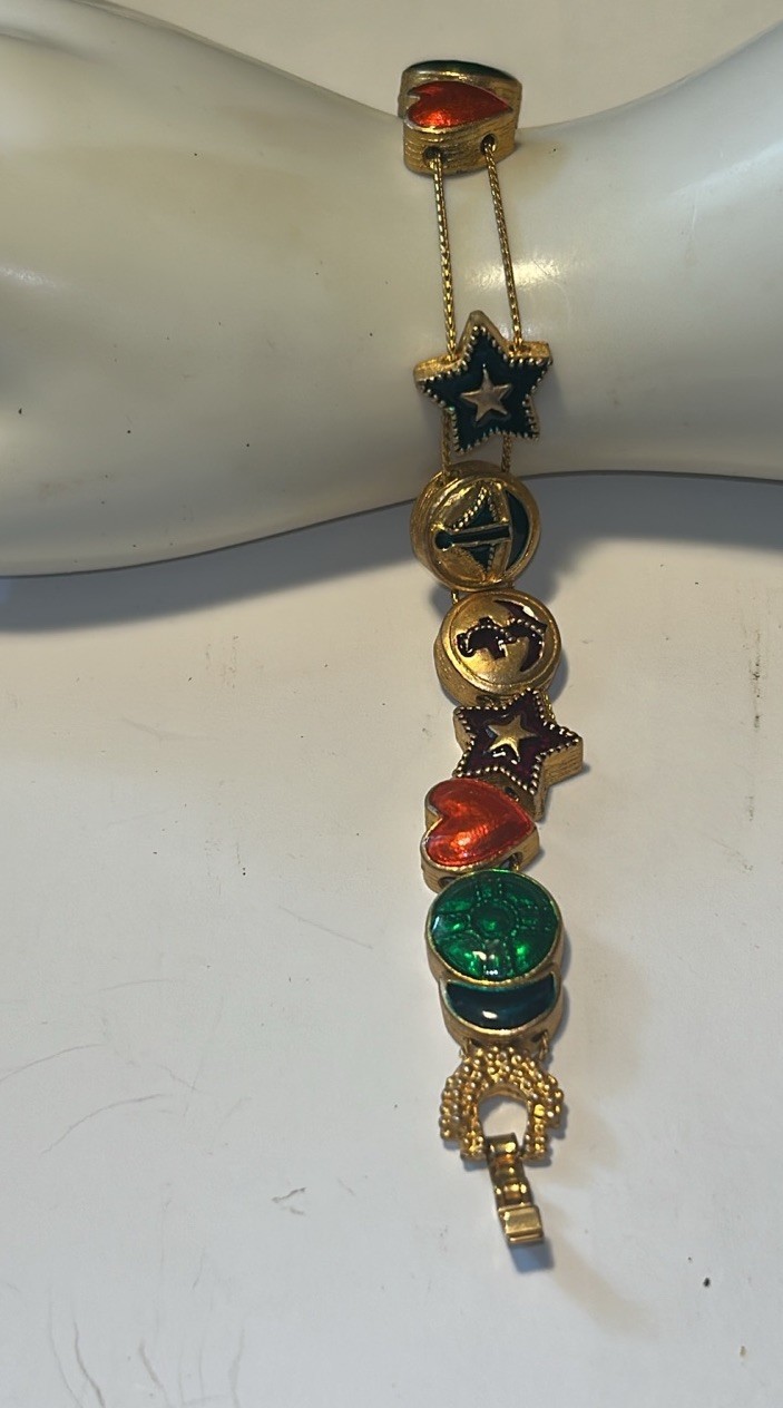 Vintage Slide Charm Bracelet