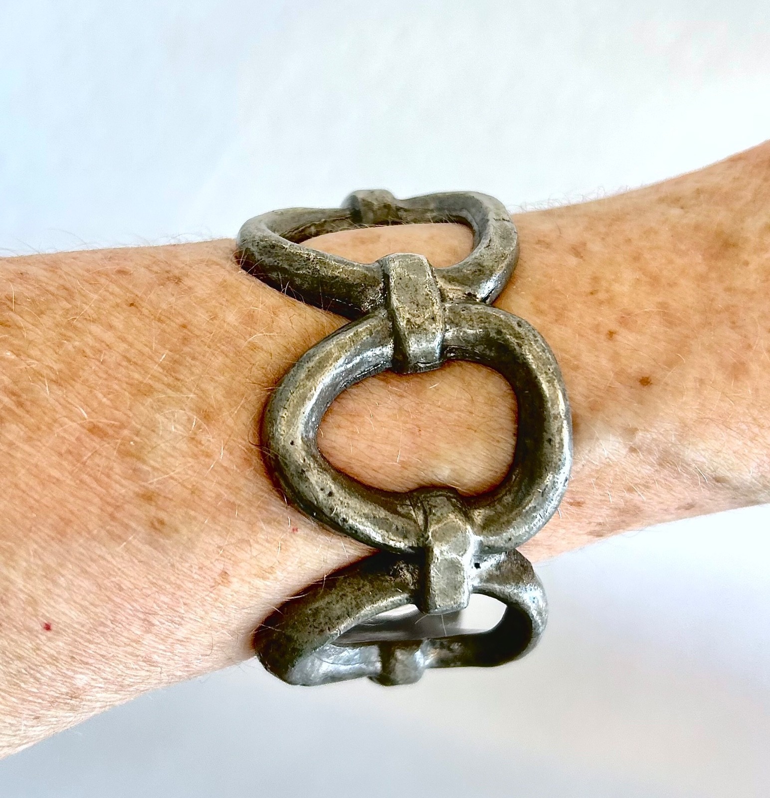 VINTAGE French 1930’s -50’s Hand Cast Brutalist Modernist Cuff Bracelet