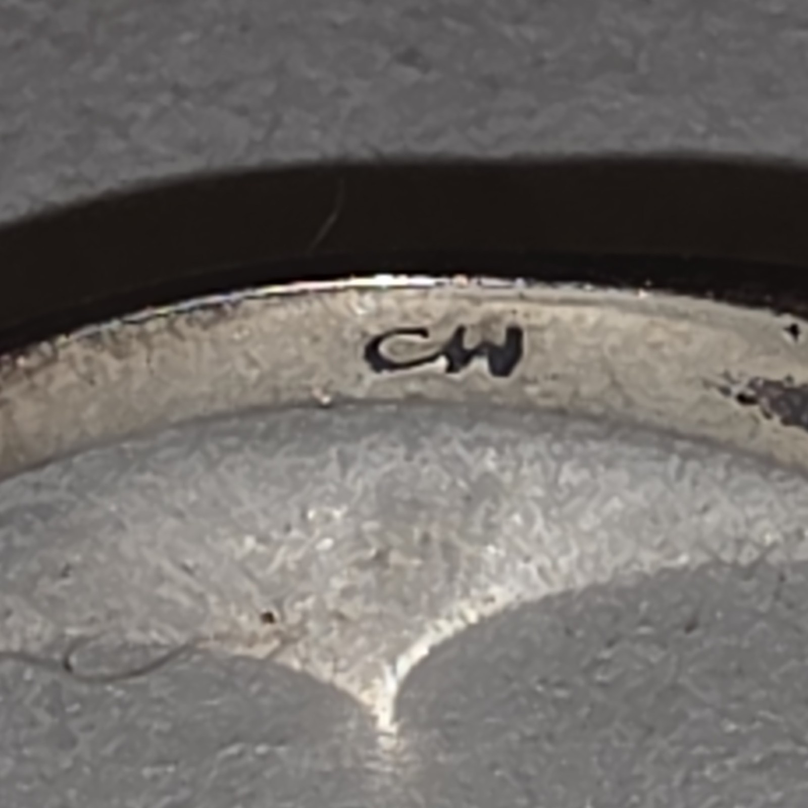 Clyde Woody, CW, Art Deco Gothic Revival, Dark Vintage Marcasite Ring 7″