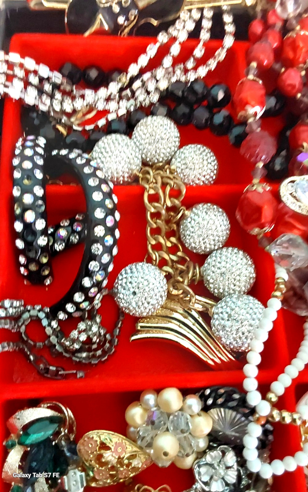Vintage Rhinestone Necklace Brooch Earring Unique Mix Few Signed Repair Lot