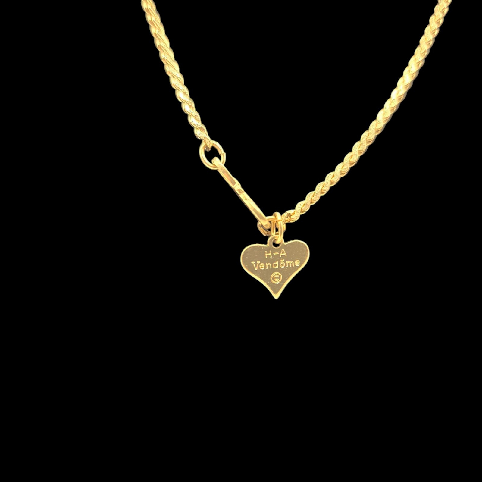 Vintage Signed H – A Vendome Gold Tone Snake Chain Choker Necklace 17″