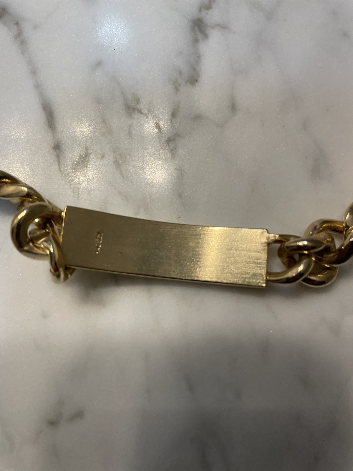 Vintage New Hadley 14K Gold Plated Heavy 52.45 Grams ID Link Bracelet