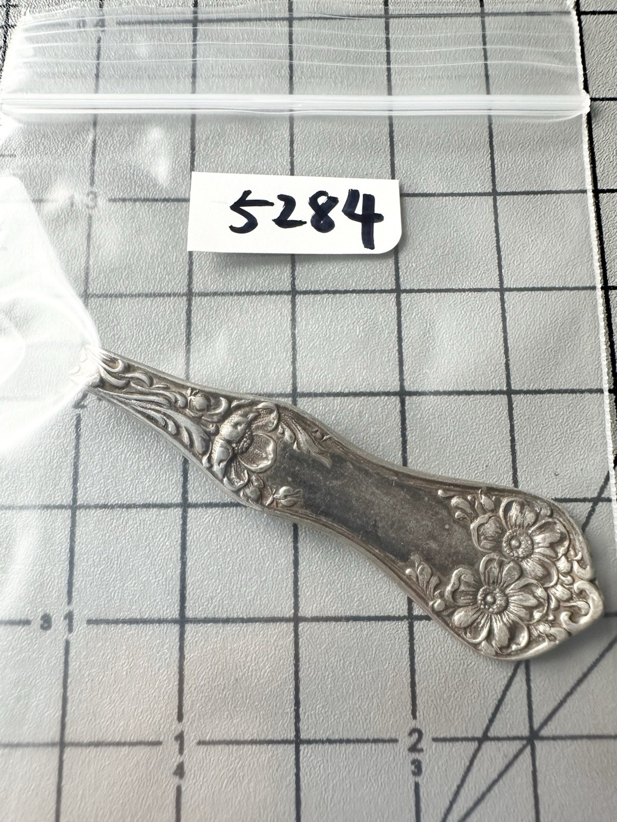Vintage Upcycled Silverplated Spoon Handle Pendant Necklace Artisan Nouveau Art