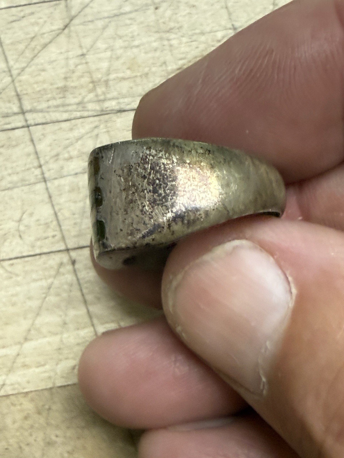 Tax Mex Sterling JMB 925 Silver Inlay Ring Vintage Signed Sz 6.5