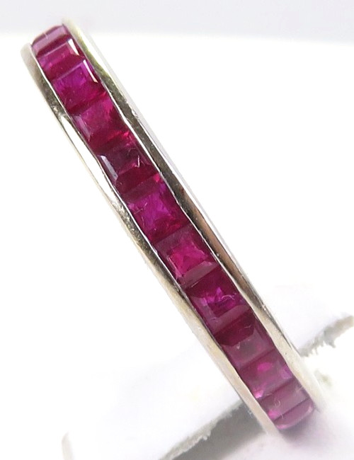 Antique Art Deco 1920’s Ruby Eternity Wedding Band Size 6.25 UK-M EGL USA 2.08CT