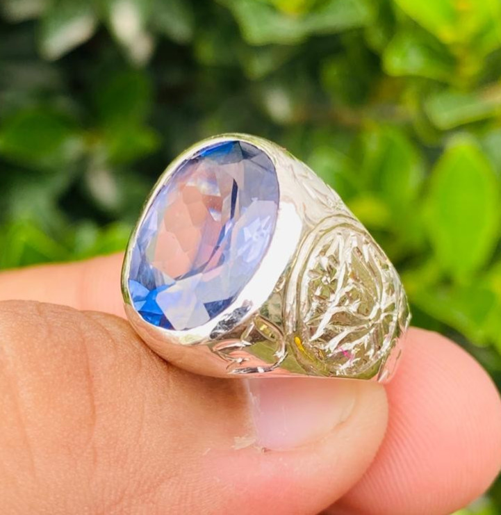Beautiful Blue Topaz Stone Big Topaz Transparent Topaz Ring Gift Topaz For Men