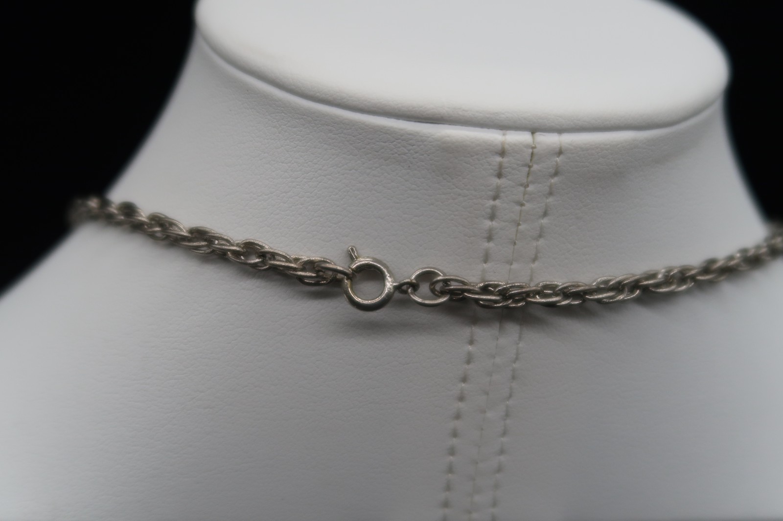 Vtg South Western Style Faux Turquoise Cabochon Silver Tone Chain Necklace