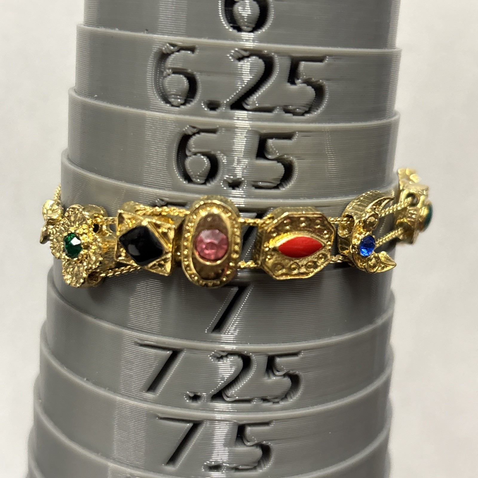 Bracelet slide charm Goldtone 6.5 Vintage
