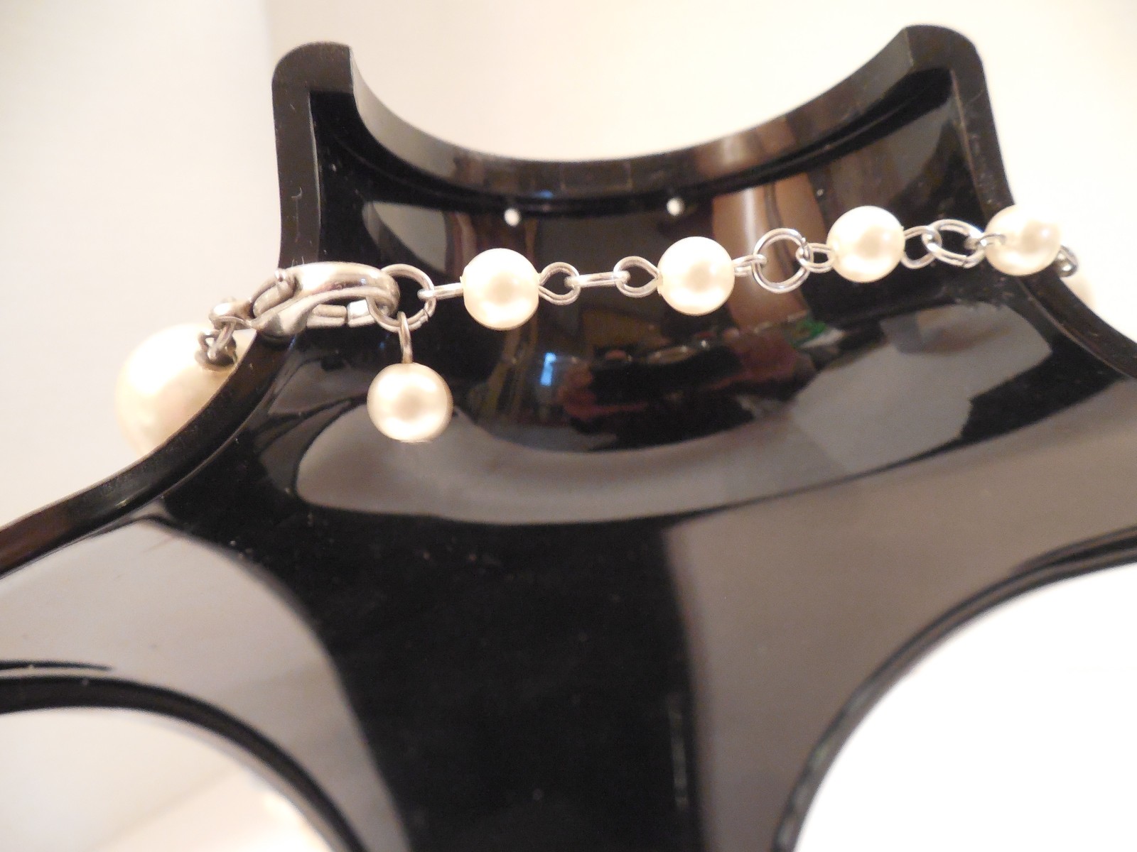 VINTAGE LARGE CHUNKY PEARL NECKLACE , GRAY, PINK AND IVORY