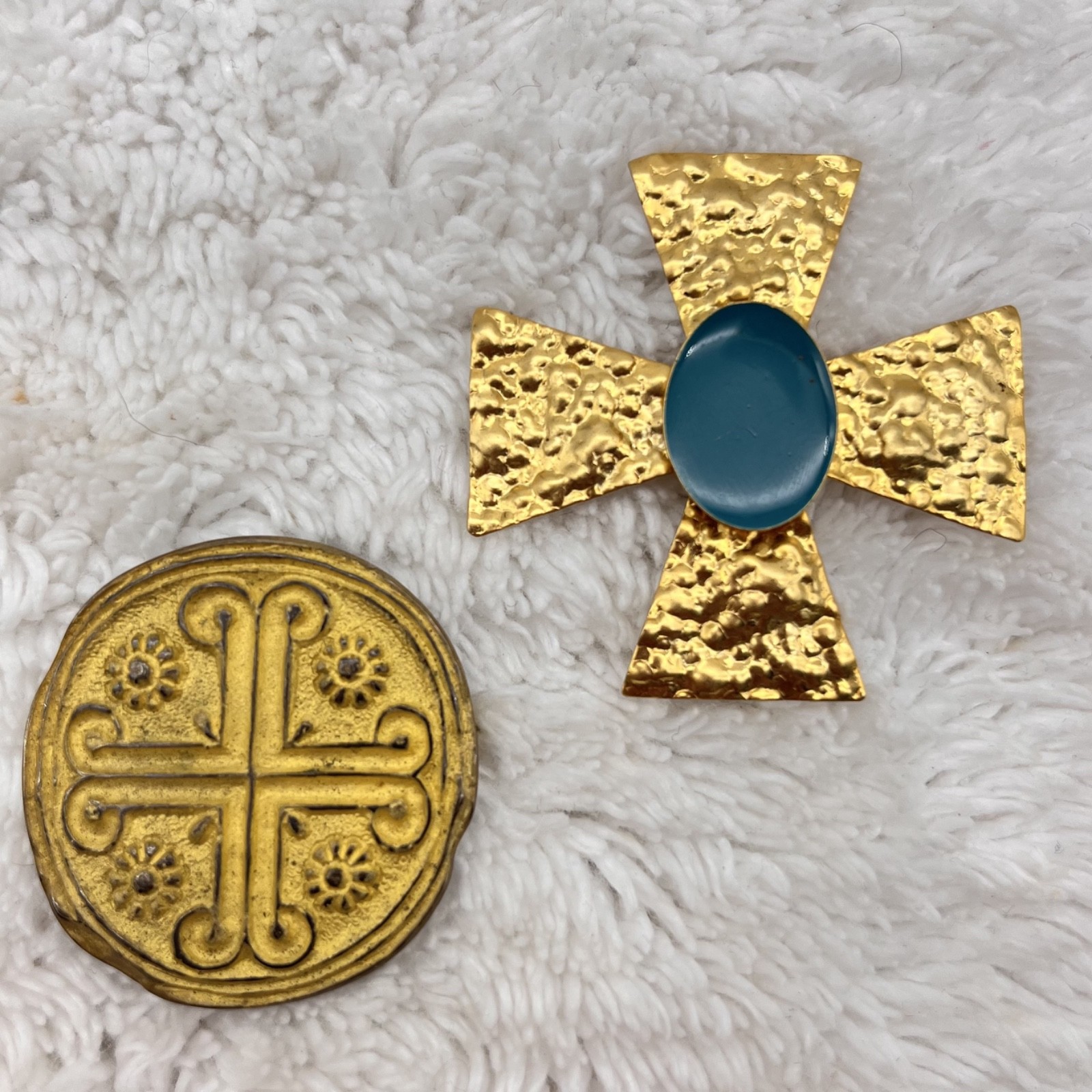 Maltese Cross Brooch Lot of 2 Pins Vintage to Now