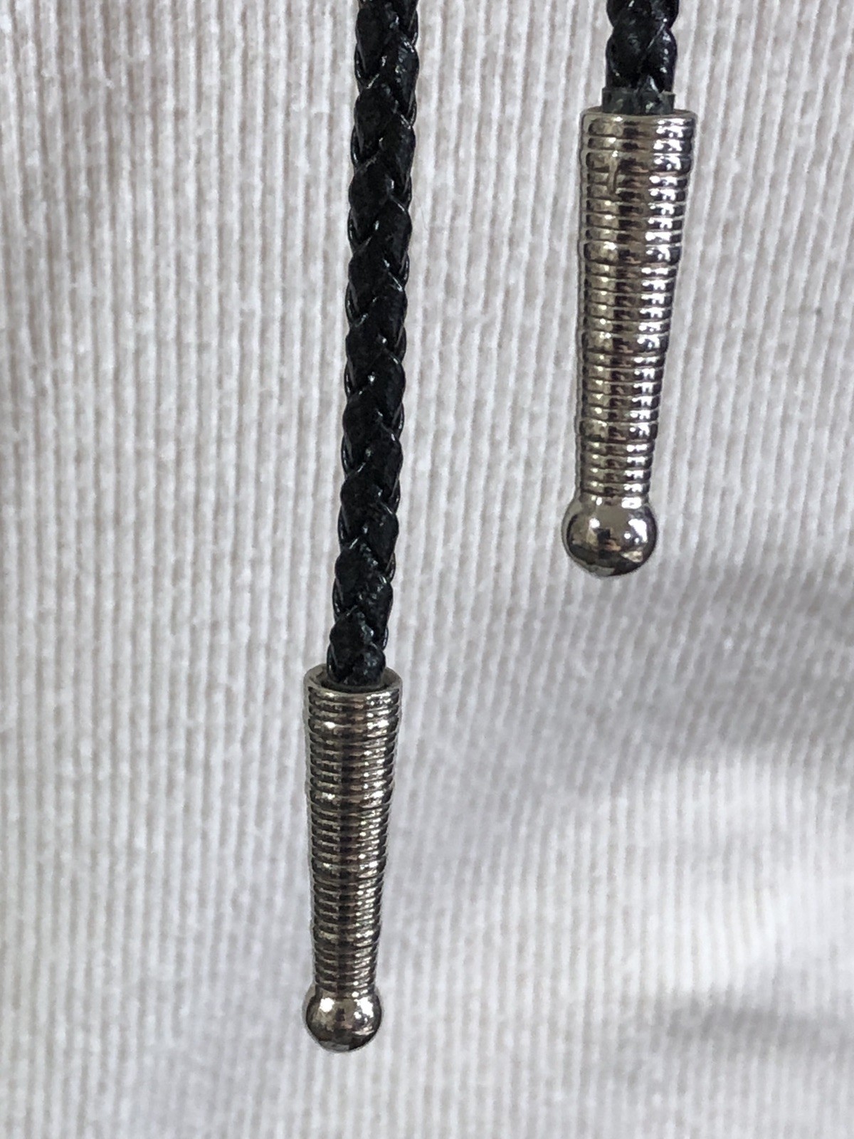 Saddle Bolo Tie Slide Braided Leather Western Rhinestone – Vintage