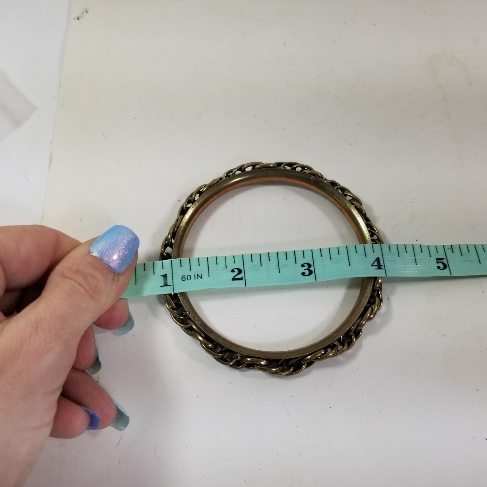 Vintage Gold Tone Solid Bracelet Bangle Copper Jewelry