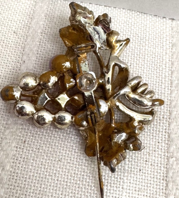 Vintage Purple Grape Bunch Brooch SEE PHOTOS Free Shipping
