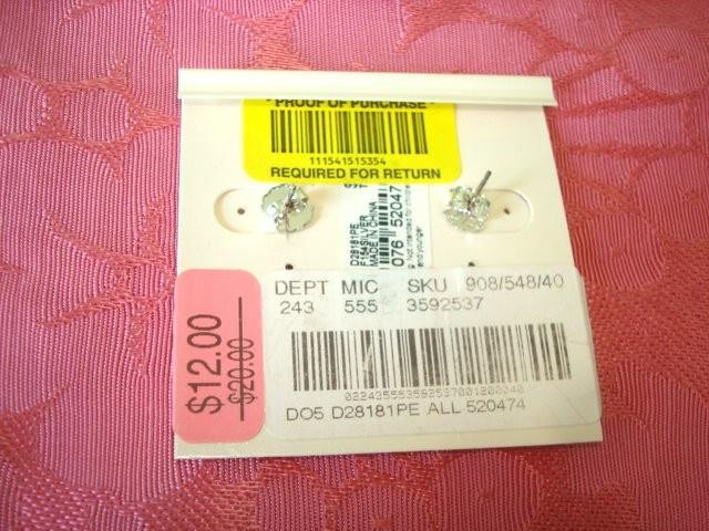 Silver Tone With Black Pierced Earrings Dillard’s Card KJ