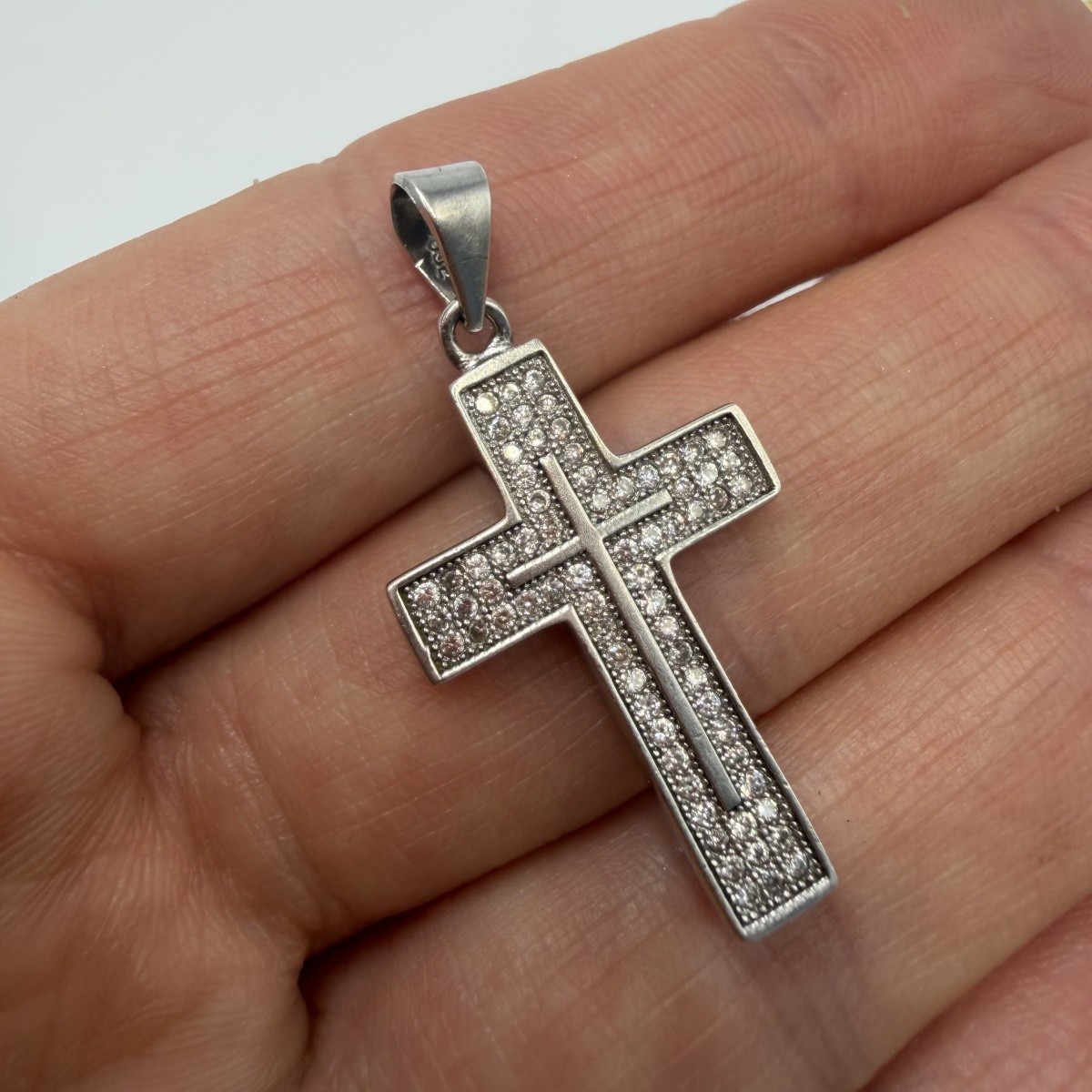 Vintage Pendant Icon Cross Sterling Silver 925 Jewelry Stamped Beautiful 2.94gr