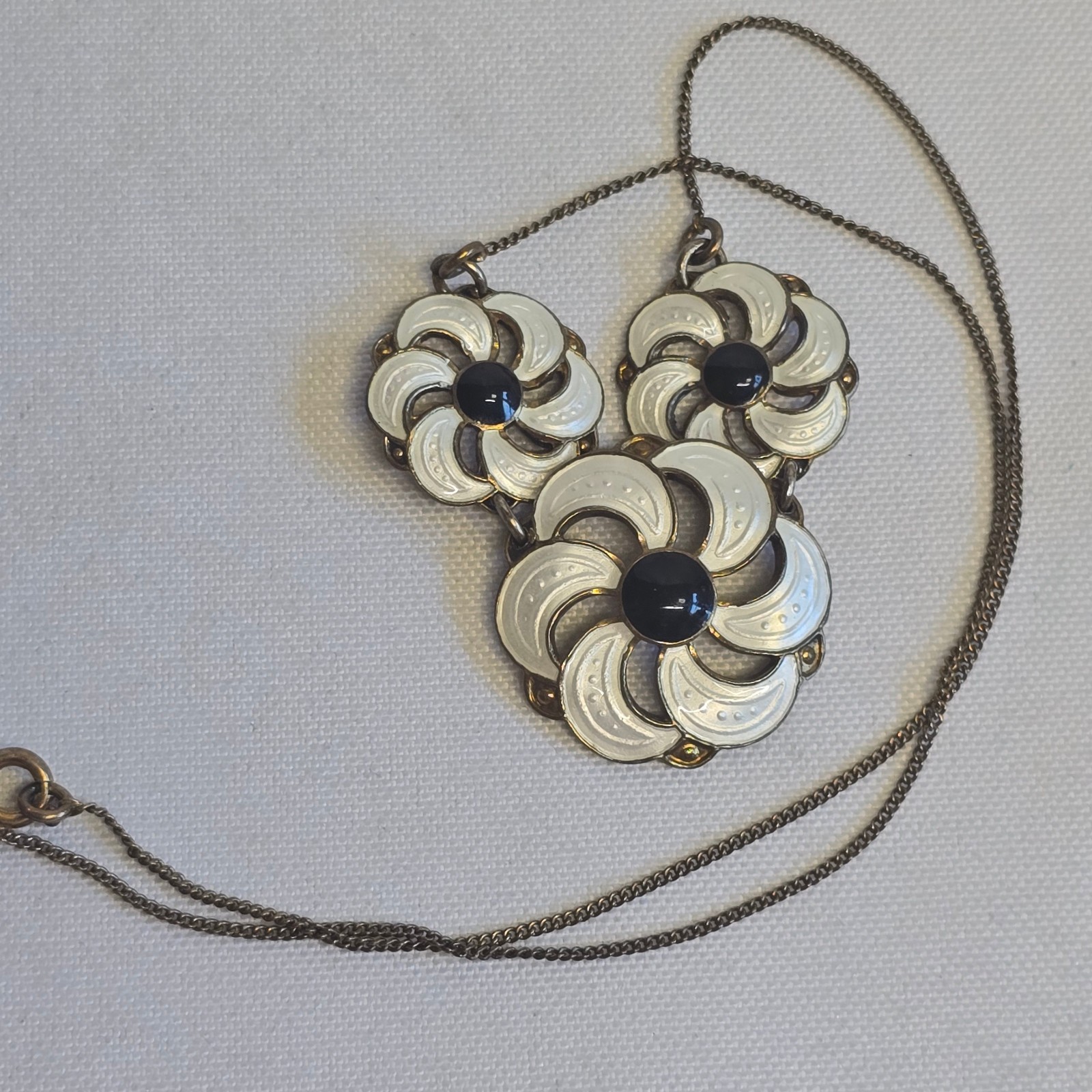 Vtg Sterling Silver Gold Wash Floral Necklace 11.17g Fine Jewelry 16.75″ Chain
