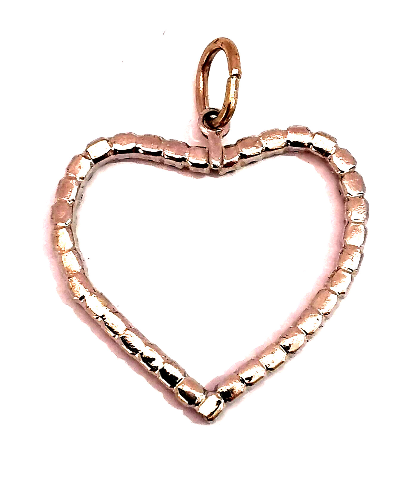 Vintage Czech Heart Shaped Pendant Clear Glass Rhinestone Rhinestones Handmade