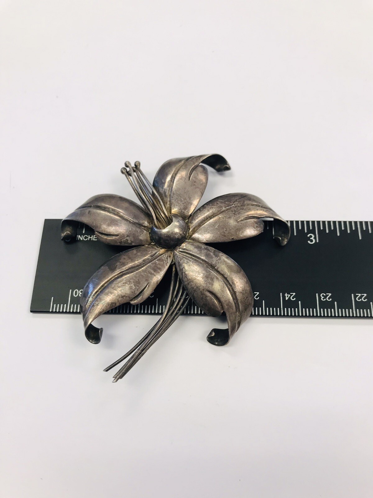 Vintage 1930’s Taxco 980 Sterling Silver Flower brooch