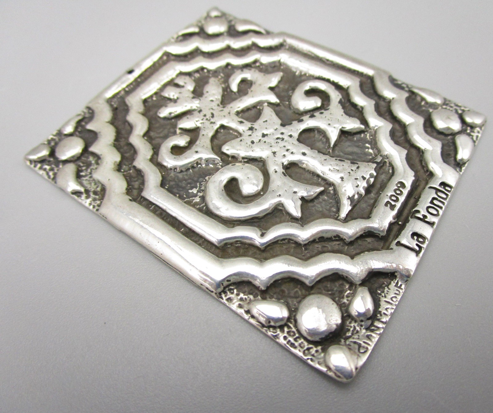 SCARCE DIAN MALOUF STERLING LA FONDA HOTEL SANTA FE PENDANT CHRISTMAS ORNAMENT 