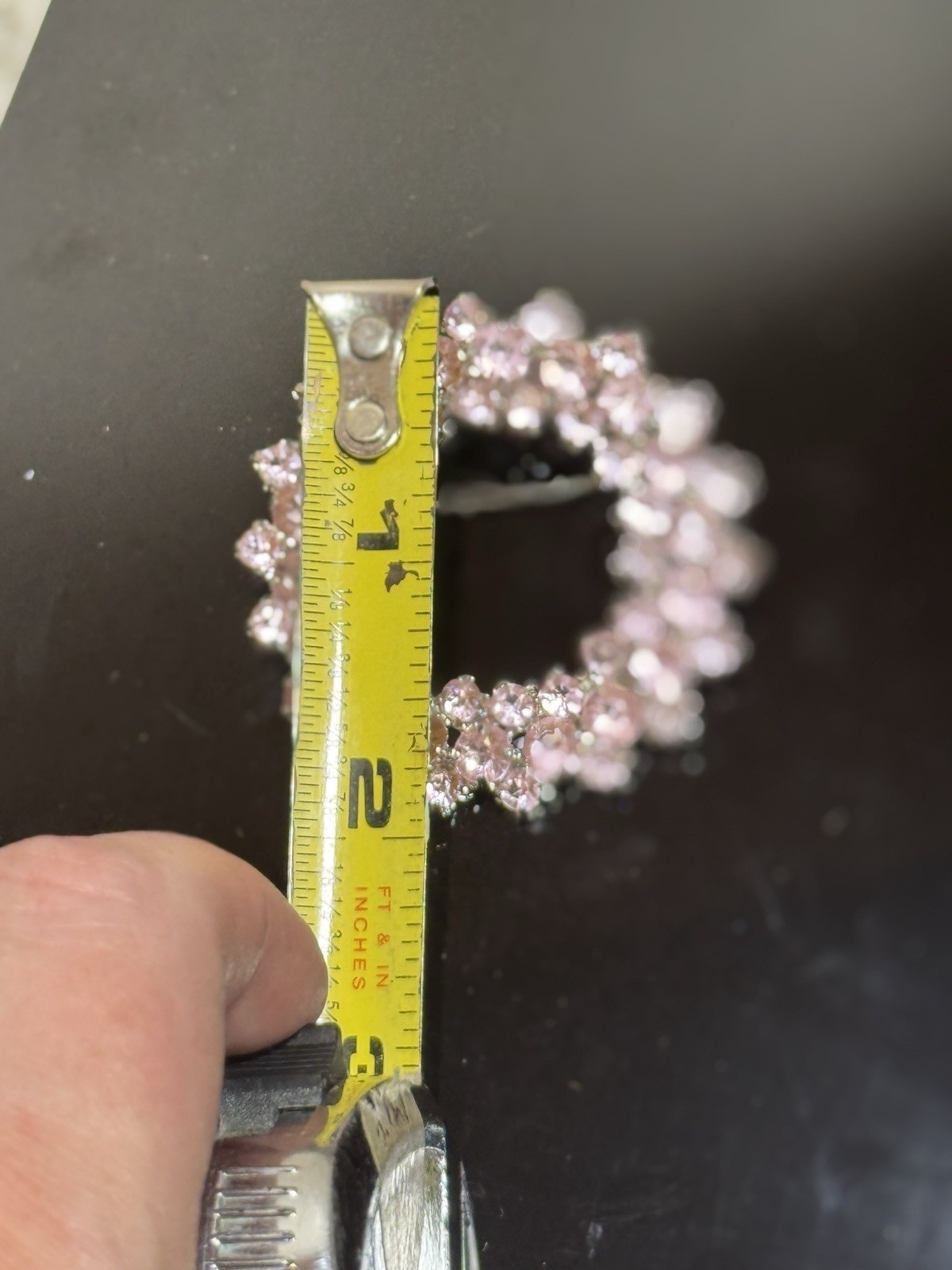 Vtg Crystal Rhinestone Brooch Wreath Pink Glass Round Cluster Prong Set