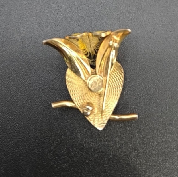 Vintage Signed CW 12K Gold Filled, Filigree Owl Pin Brooch