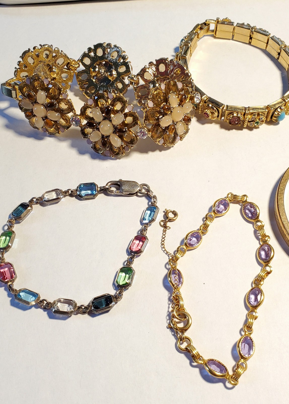 Vintage Bracelet Lot Of 6, Different Makers, Styles, Composition, Ages, Color