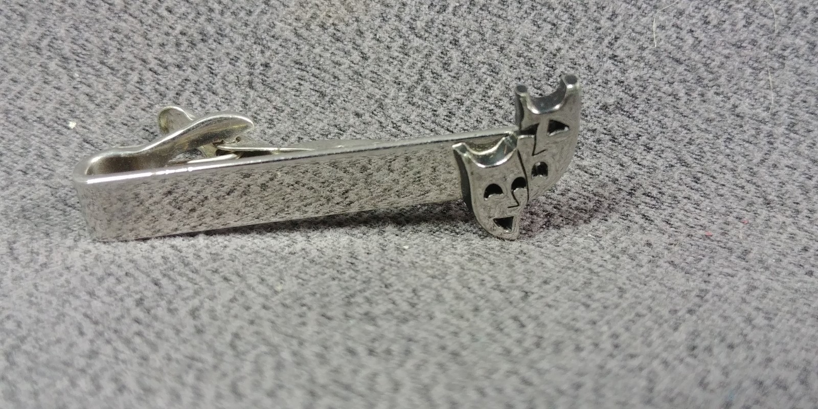 4 Tie Bar Clip Watch Chain Fob Marvel Sterling Silver Swank Comedy Tragedy Masks