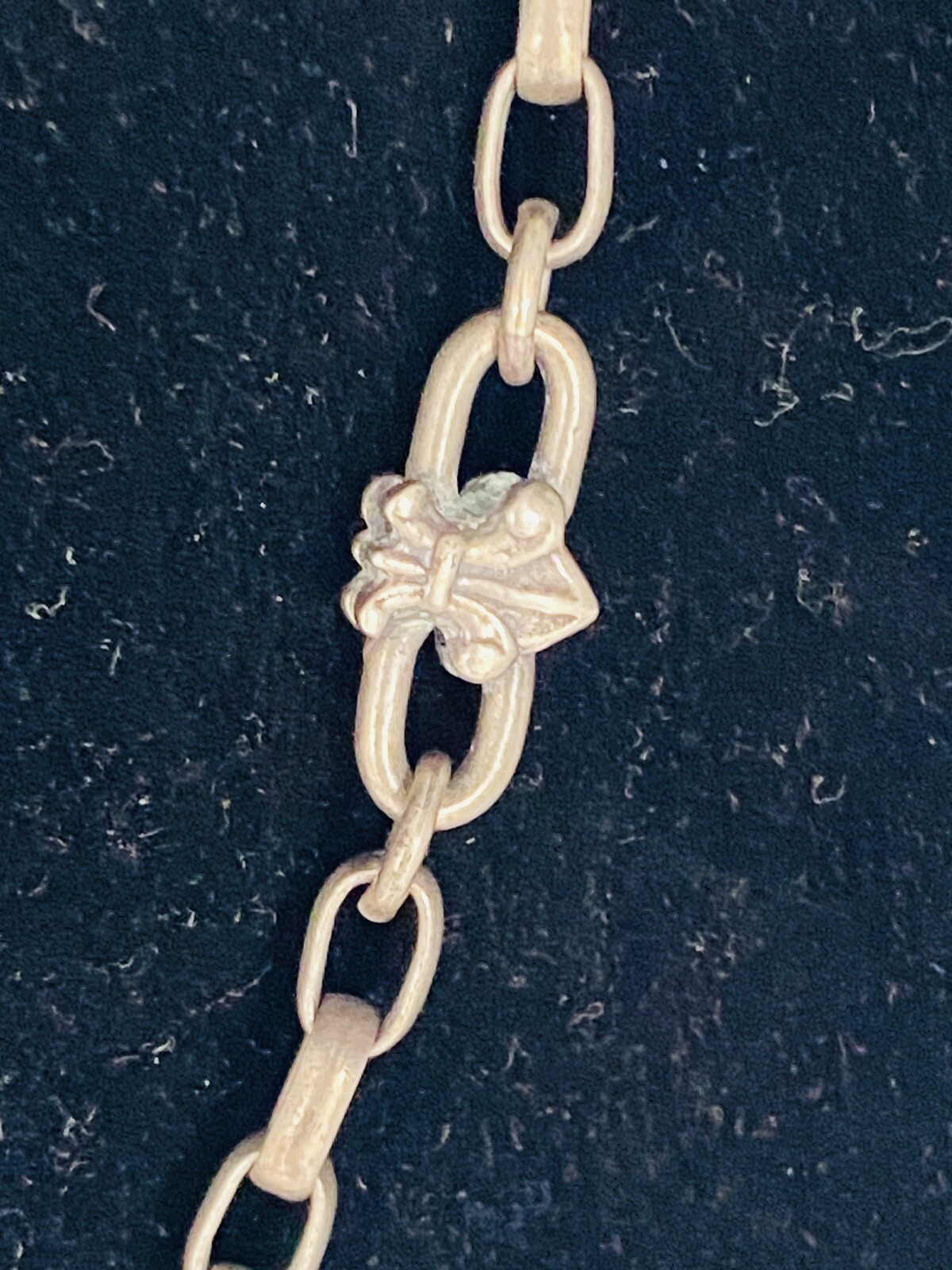 Vintage Sterling Silver Station Fleur de Lis French Ball Globe Charm Necklace