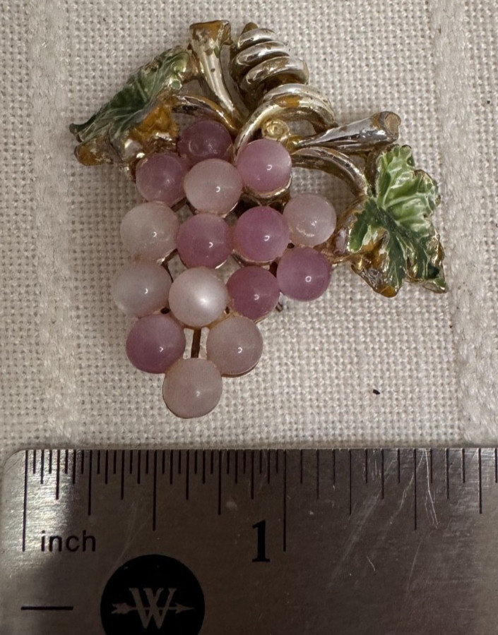 Vintage Purple Grape Bunch Brooch SEE PHOTOS Free Shipping