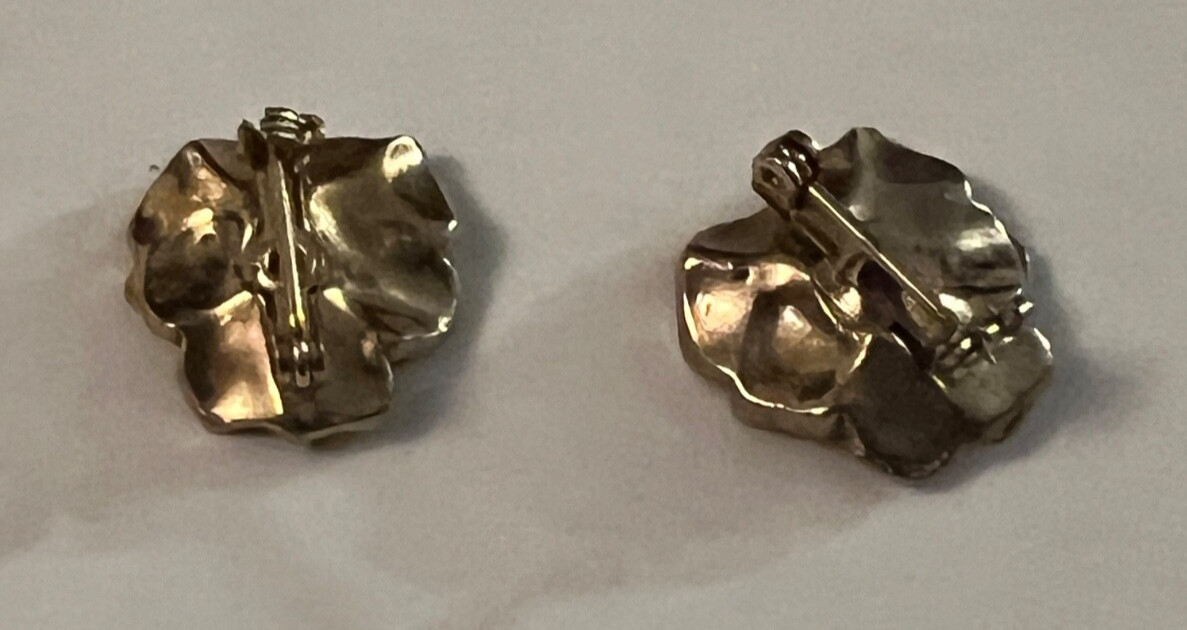 2 Vintage Enamel Pansy Brooch Scatter Pins 3/4 Inch Pins