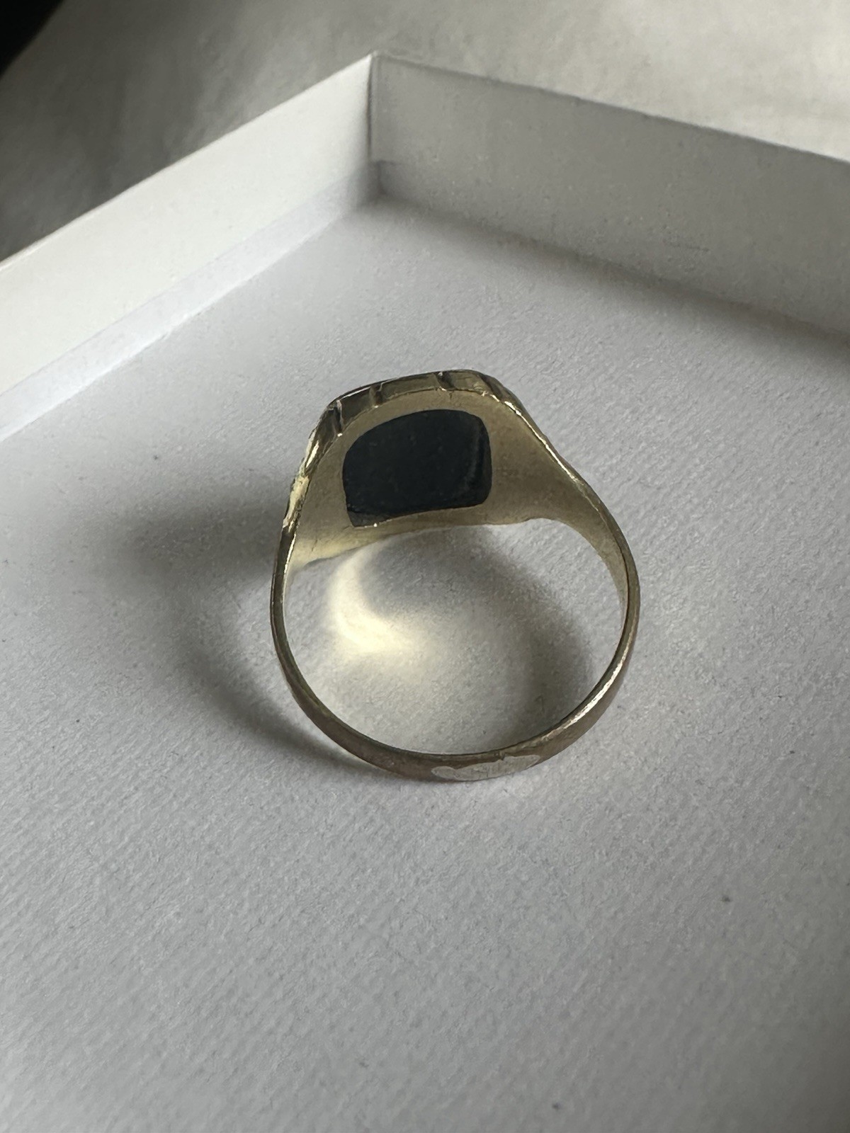Vintage French Jeweler Astron Charnier Bloodstone Rolled Gold Ring Signed