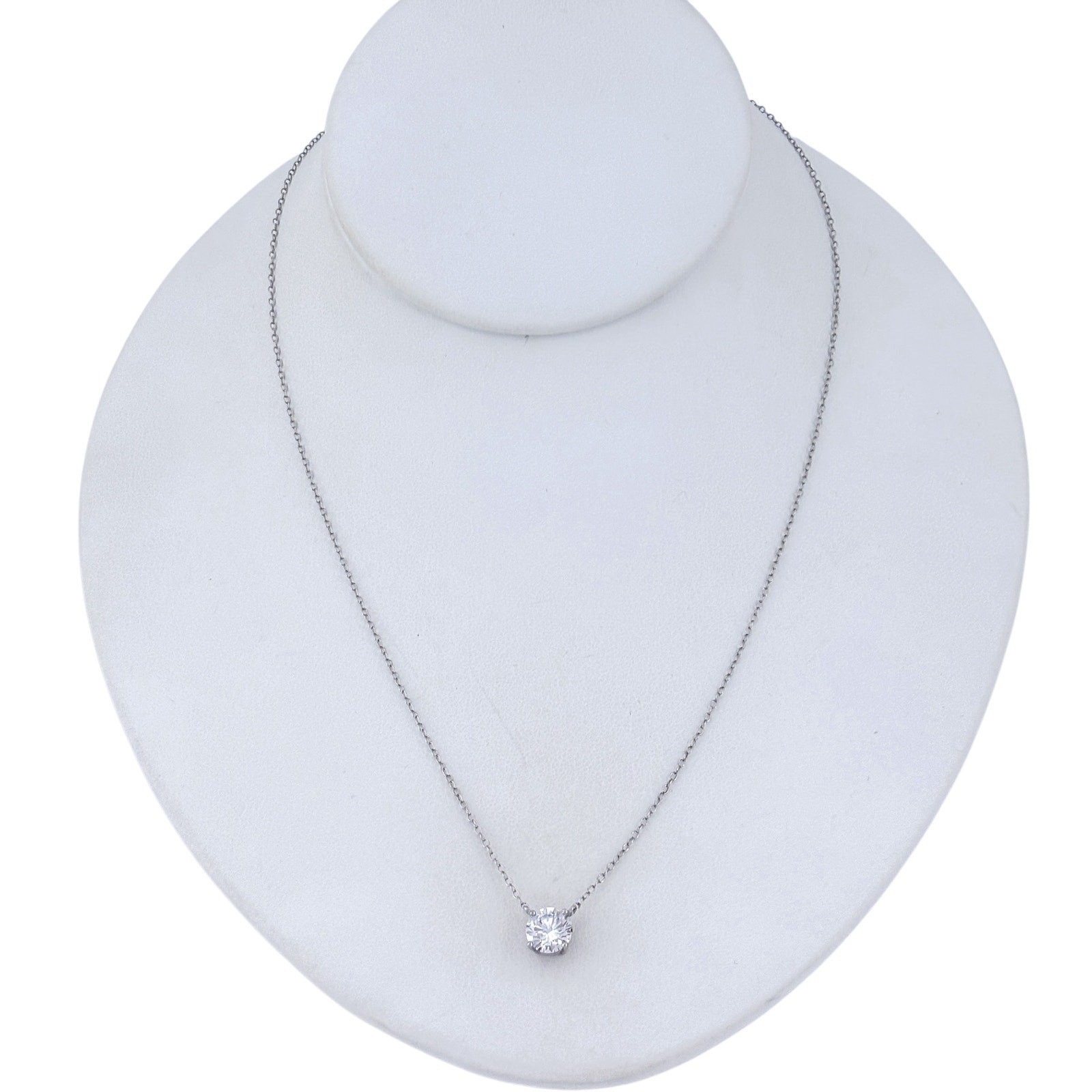 Vintage Sterling Silver 925 Cubic Zirconia Pendant Necklace 16″, 17,” 18″