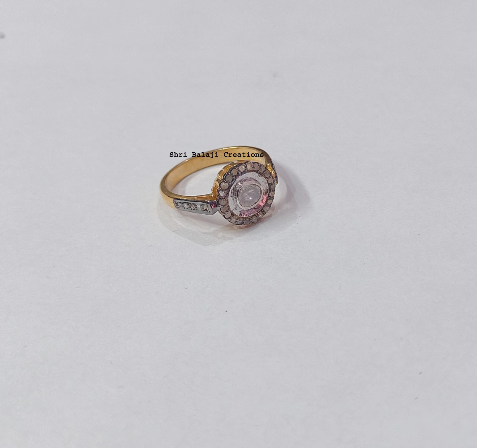 Natural Rosecut Diamond , Uncut Polki & 925 Sterling Silver Ring Jewelry