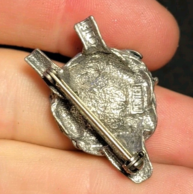 Vintage Pewter Brooch Pin Bird’s Nest Eggs Branch Signed Clift Metal Jewelry