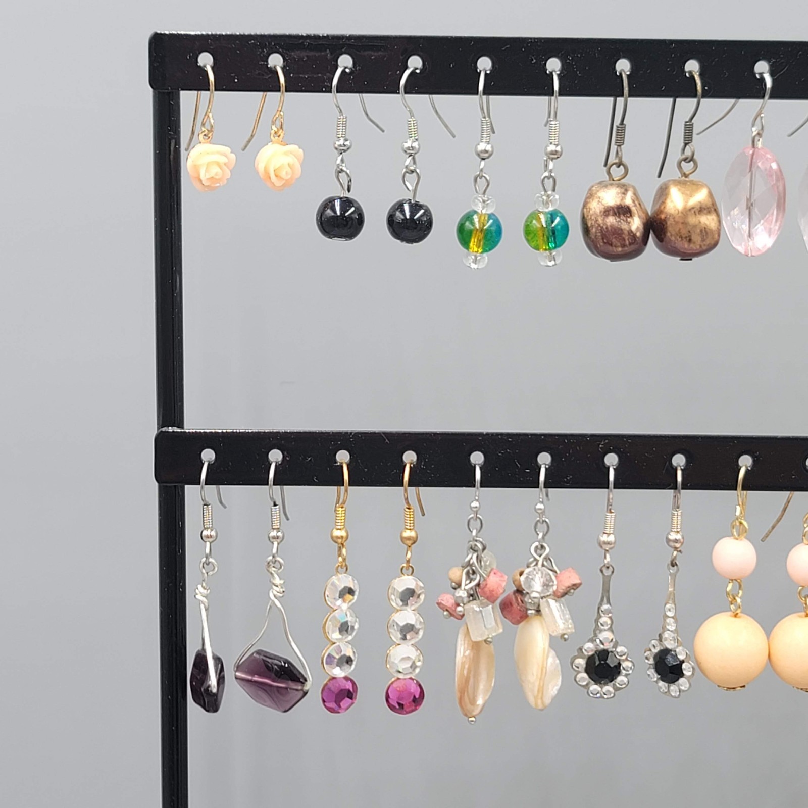 Lot of 44 Beaded Pierced Earrings Multi color ALL Dangle 11