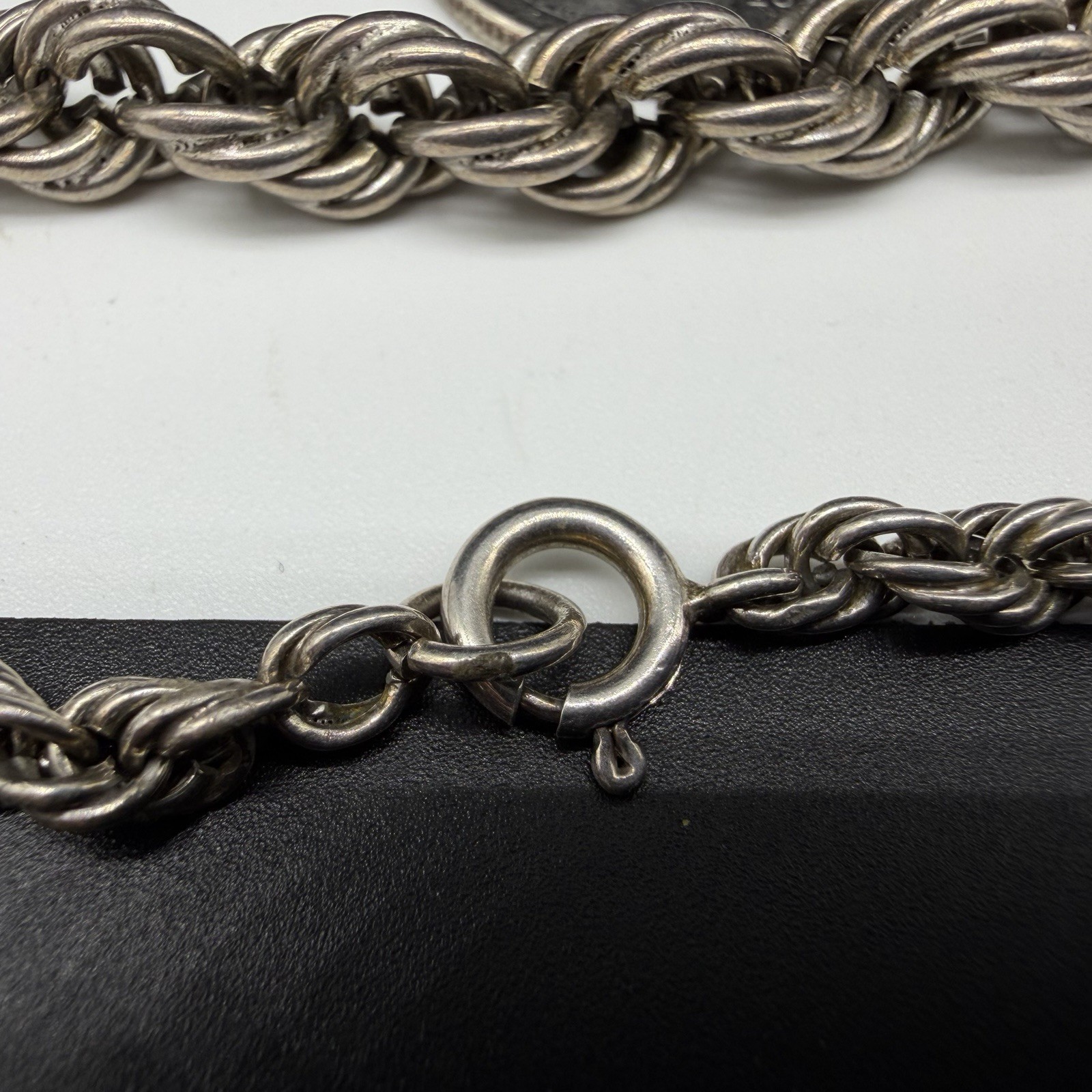 Vintage Chunky Sterling Silver 4.3mm-7.5mm Graduated Rope Chain 19″ Necklace 44g