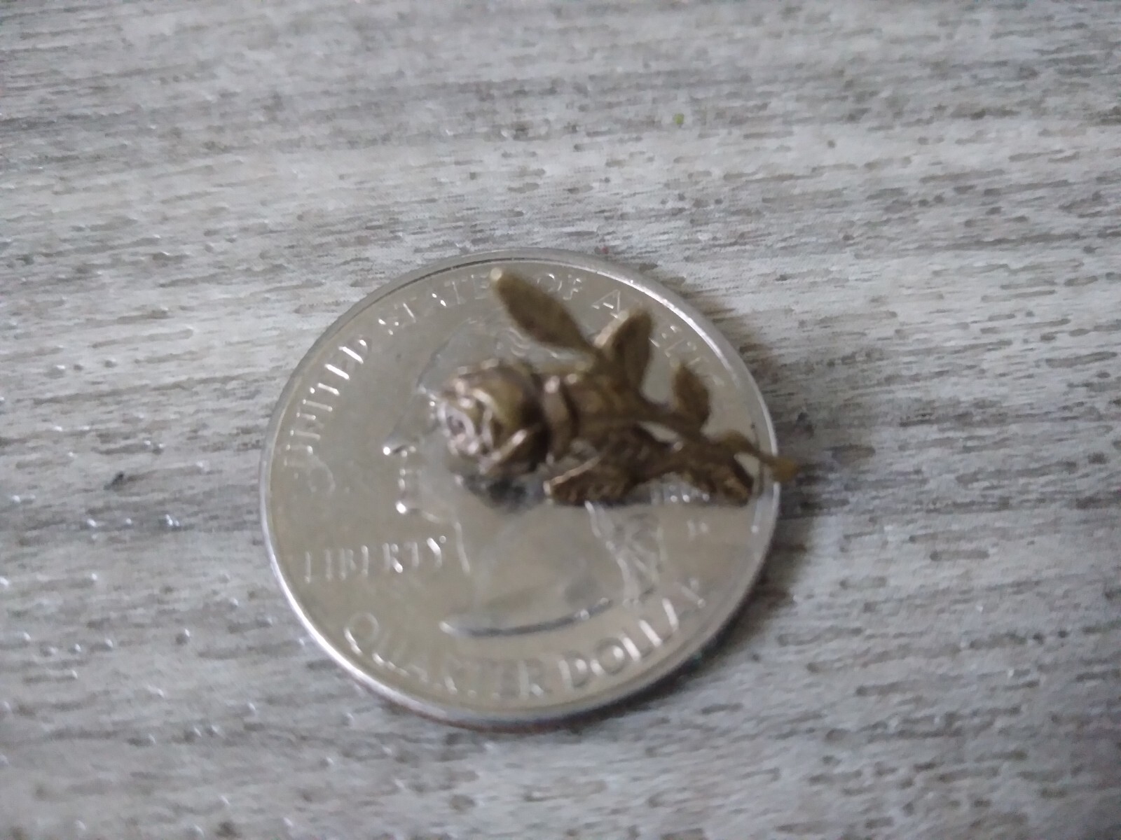 Vintage Brass Rose Lapel Pin