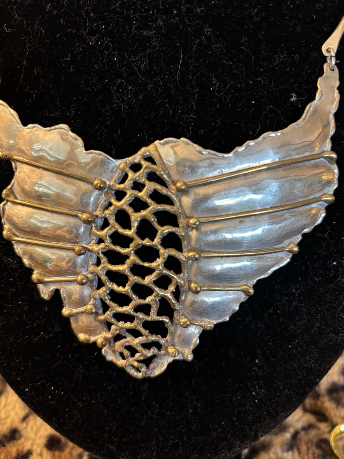 Brutalist Style Statement Silver Necklace