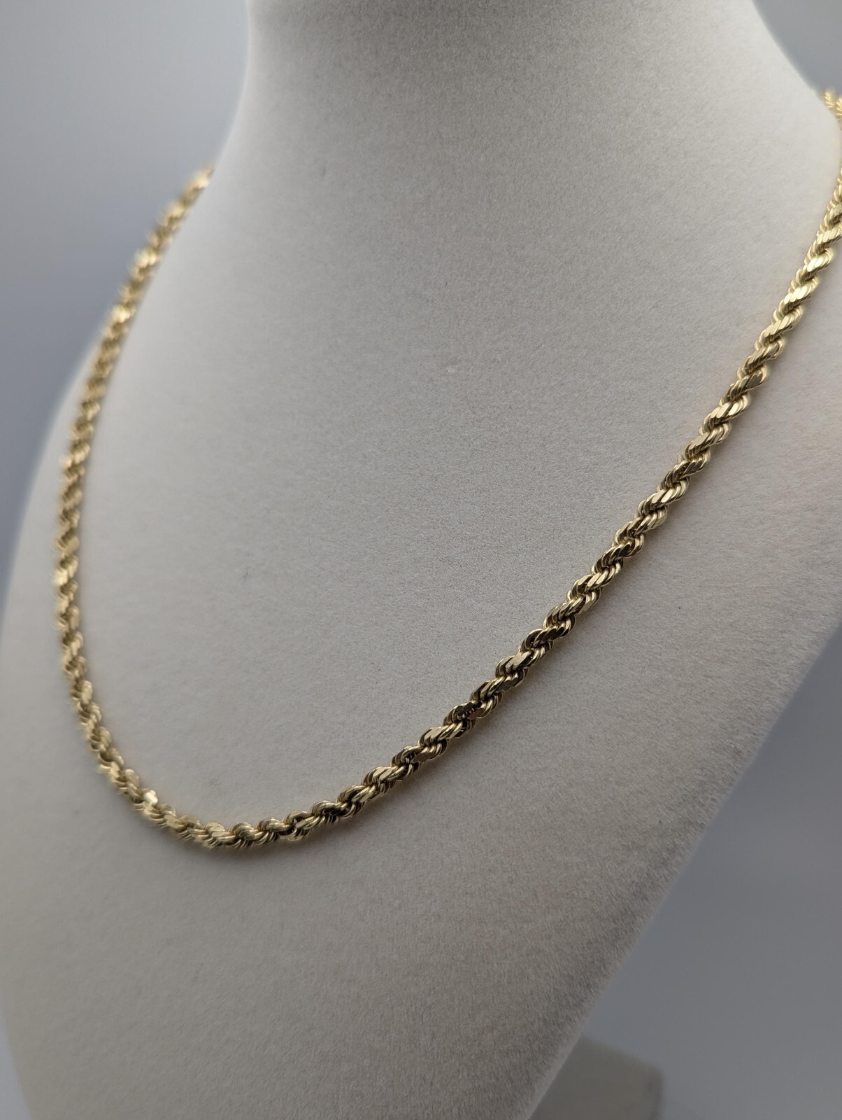 Heavy 14k Solid Gold 21gr 3.8mm Flat Specialty Rope Chain 18″ Necklace