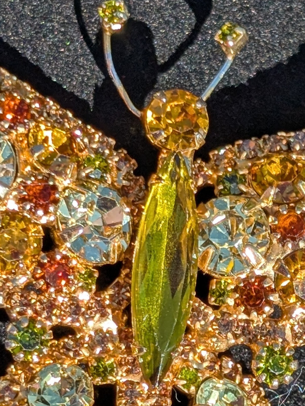 Juliana Delizza & Elster D&E Rhinestone Butterfly Brooch Pin Book Piece Autumn