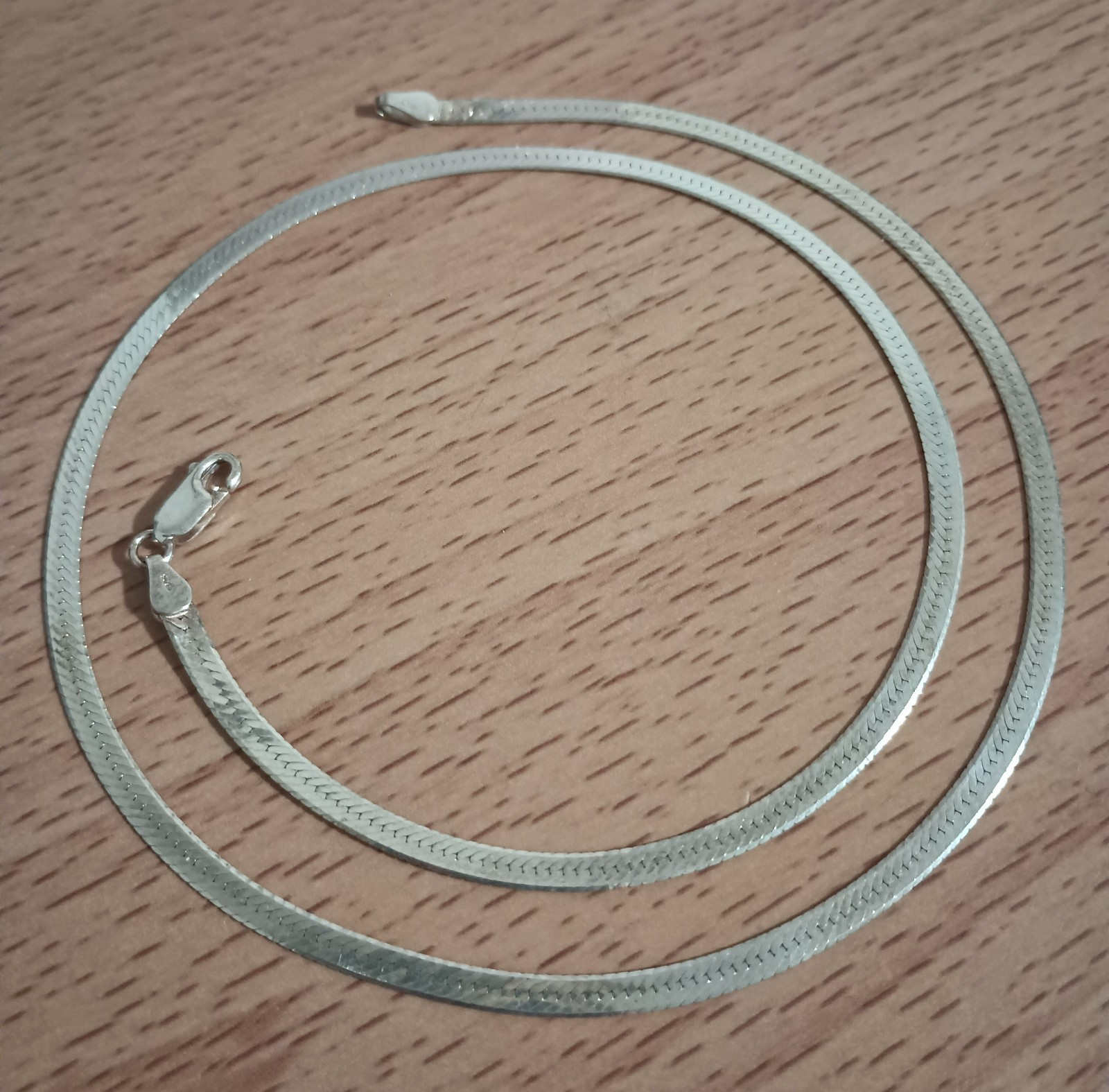 Vtg 925 Italian Italy Sterling Silver 3.5mm Herringbone Chain Necklace 20 1/4″