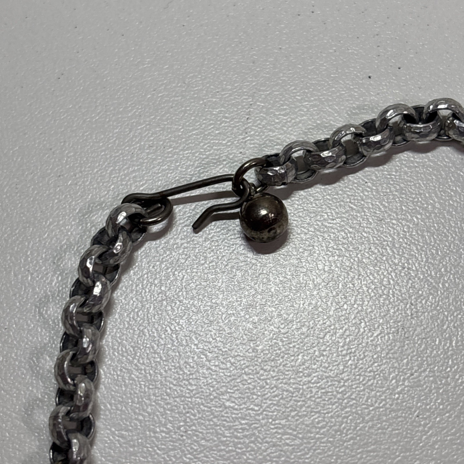 Vintage Hammered Aluminum Choker Necklace Roses Rose Flowers