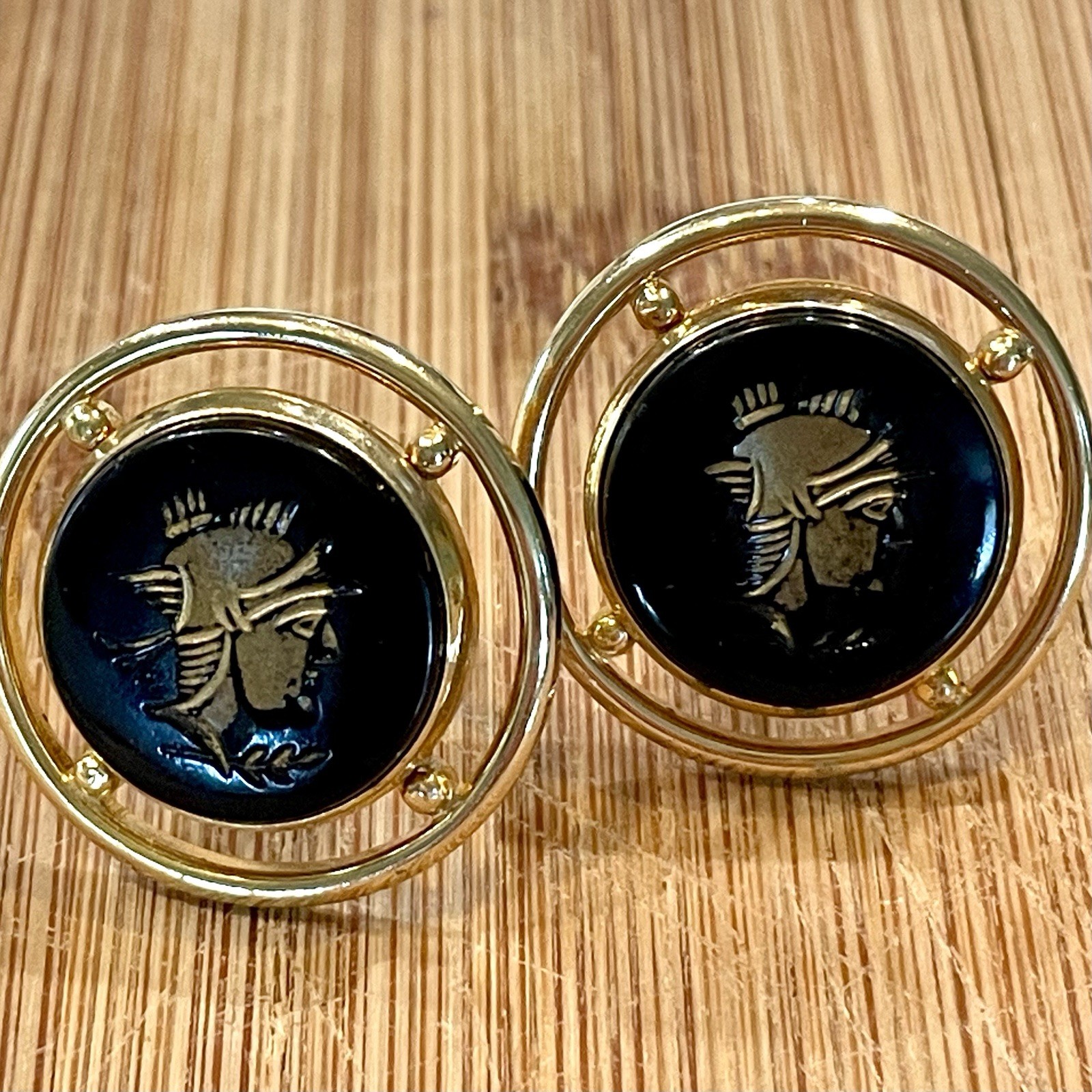 Vintage Mid Century Cufflink & Tie Clip Lot Knights Keys Swank Enamel Cuff Links