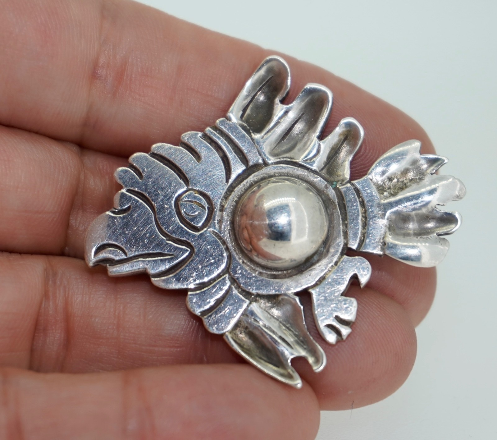 Original William Spratling Flying Eagle 980 Silver Pin