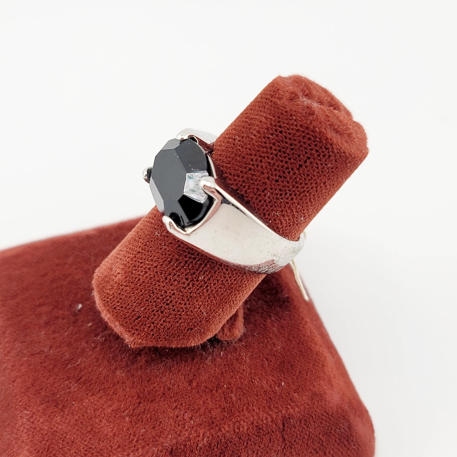 Vtg Sz 6 Ring Band ESPO Unsigned Esposito Black Cubic Zirconia 14KGE Jewelry