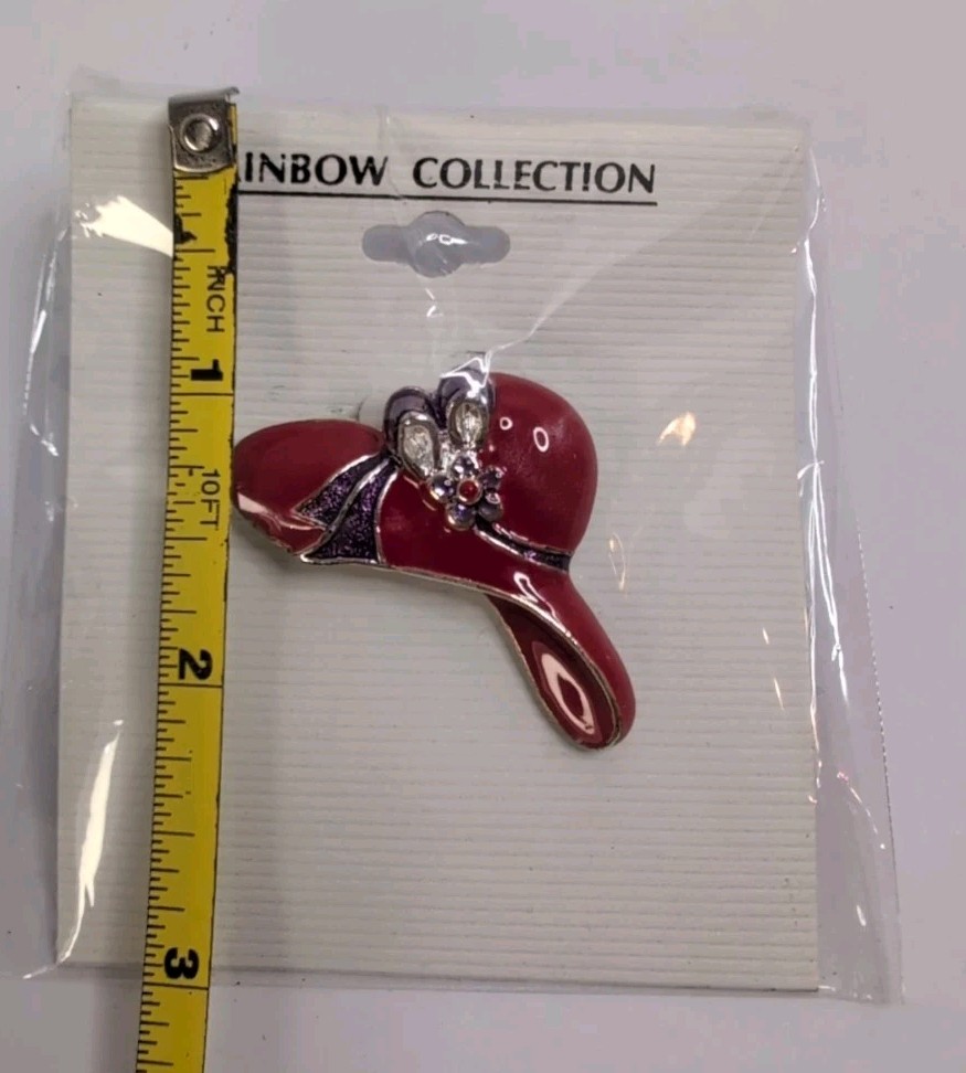 Enamel Red Hat Pin Vintage